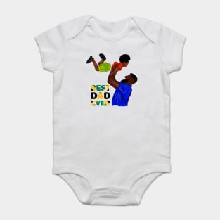 Best Dad Ever, Jamaican Dad and Son, Jamaica Flag Colors Baby Bodysuit